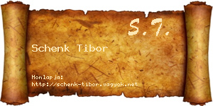 Schenk Tibor névjegykártya